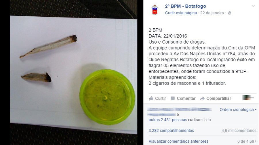 Polícia Militar vira alvo de piadas após post de 'mega' apreensão: 2 baseados e um triturador de maconha - Smoke Buddies