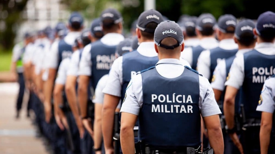 Policiais militares enfileirados. Foto: PMDF | Divulgação.